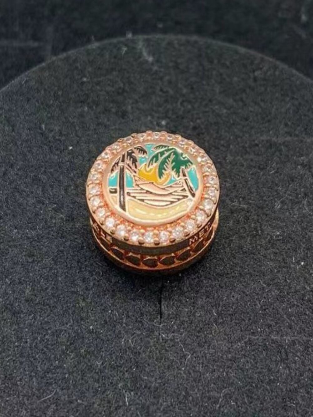 Pandora Bahamas Beach Coconut Trees Charm Gold-Plated